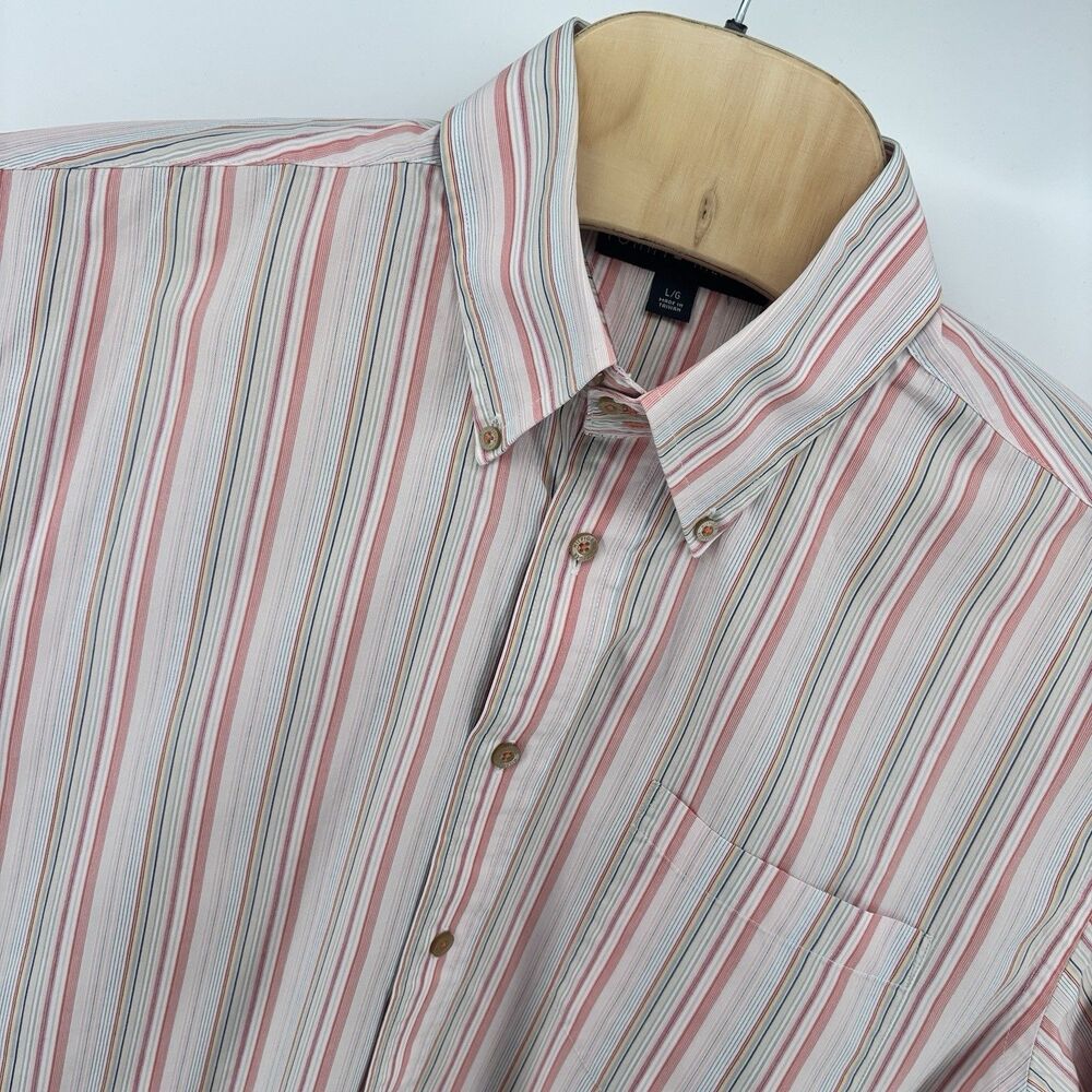 Vintage Tommy Hilfiger Men’s L 100% Cotton Striped Button Down Shirt 2003